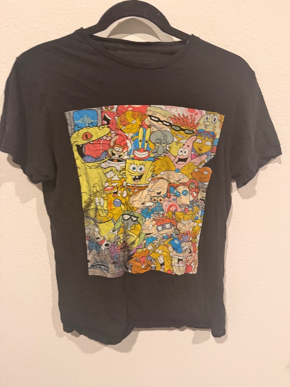 Black Nickelodeon Cartoon Characters Graphic Tee